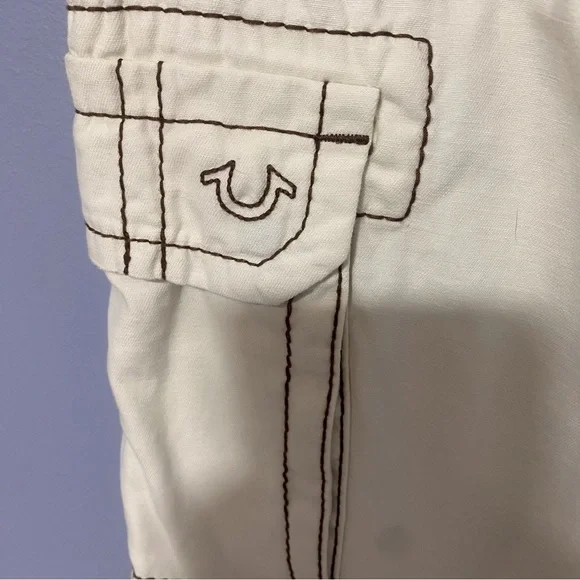 True Religion Cream Jeans military cargo big t - Picture 13 of 16